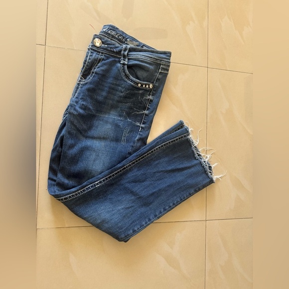 L.A. Idol Blue Jeans size 11 w34  L 32 blue straight - Picture 5 of 16